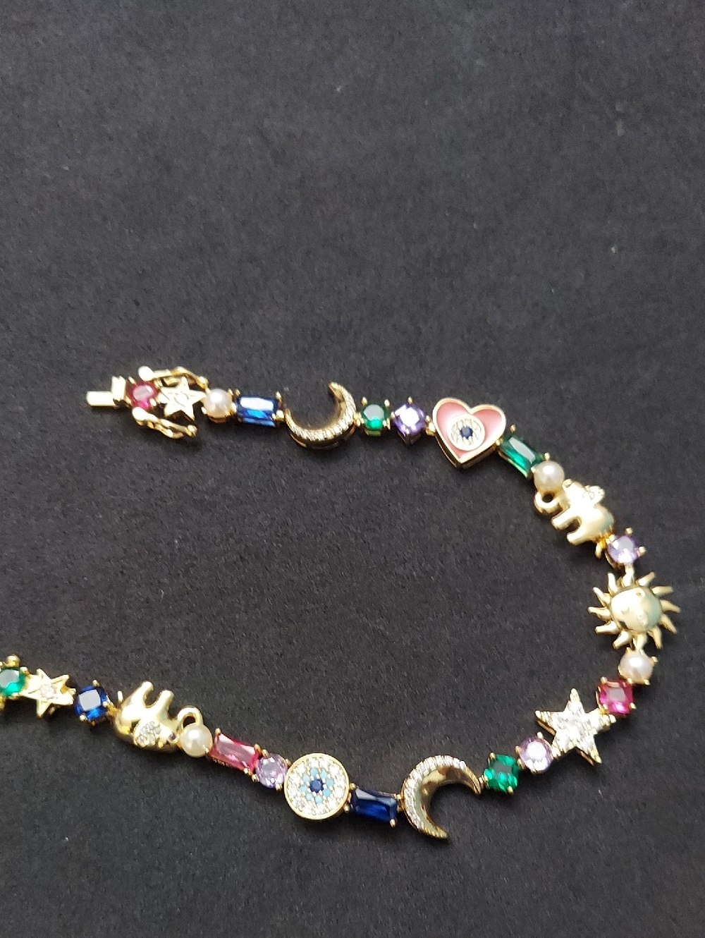 Kate Spade Gold-Tone Multicolor Celestial & Charm Bracelet - Women Jewelry - Picture 7 of 11